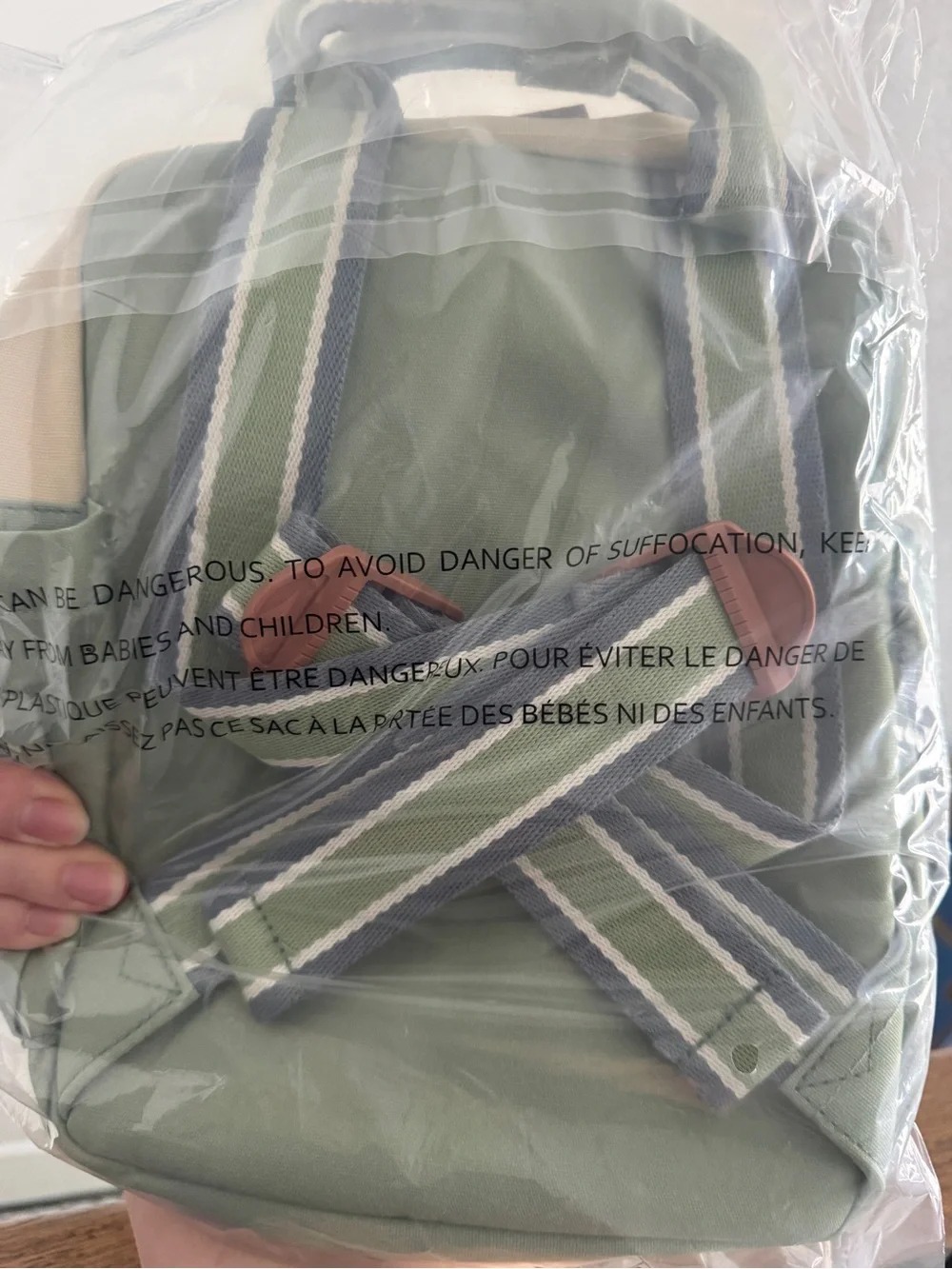 NWT ITZY ritzy BITZY BAG green/tan Checkered neutral for toddlers / kids